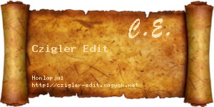 Czigler Edit névjegykártya